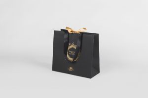 Czarna luksusowa torebka z tasiemką wklejaną od środka